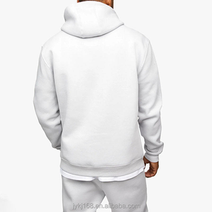 OEM Custom Print Logo Premium Quality French Terry <b>Thick</b> Heavy 70% Cotton 30% Polyester <b>Fleece</b> Oversized Blank Hoodie for <b>Men</b> - Product Image 2