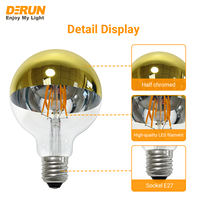Ampoule LED vintage globe Edison demi-peinte dorée G80 G95 G125 4W 6W 8W E27 pour éclairage intérieur, ampoule à filament LED, FMT-TOPGOLDEN