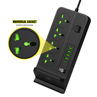 Multiprise intelligente à chargement rapide avec 4 prises, interrupteur principal de sécurité pour téléphones portables, tablettes et appareils électroménagers