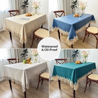 Nappe de style américain en PU, couleur unie, imperméable, résistante à l'huile, résistante à la chaleur, sans lavage, écologique, durable et infroissable