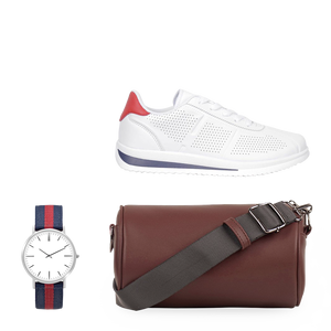 Sac cylindrique en cuir sur mesure + Montre + Chaussures - Product Image 1