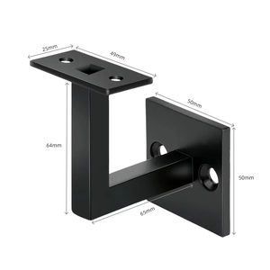 Supports <span class=keywords><strong>de</strong></span> <span class=keywords><strong>main</strong></span> <span class=keywords><strong>courante</strong></span> en acier inoxydable noir mat moderne HL pour balcon - Product Image 1