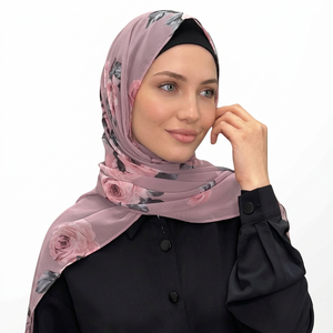 Low MOQ Custom Printed Polyester <b>Hijab</b> Scarf Women Soft Long Muslim Headscarf Wholesale Direct Factory Export Quality Supplier - Product Image 3
