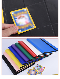 Carpeta de Cartas Coleccionables de PP de 4 Bolsillos, Carpeta de Cartas de Carga Lateral para 160 Cartas con Correa Elástica para Juegos de Cartas Coleccionables y Deportivas - Product Image 5