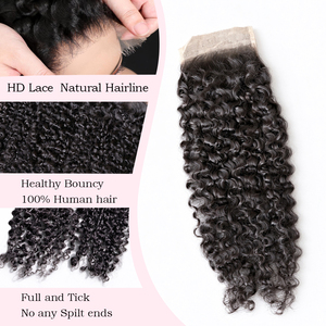 Closure en dentelle HD Pixie Curl 5x5 6x6 7x7, effet peau invisible, 100% cheveux humains vierges, pour femmes noires - Product Image 2