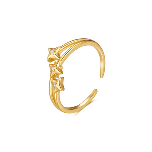 Nouvelle bague étoile à quatre branches et étoile à huit branches en argent 925, design luxueux - Product Image 1