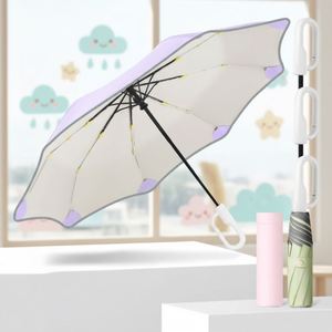 Parapluie enfant automatique à double nervures avec poignée mousqueton réfléchissante 360°, personnalisable avec logo OEM, pour la sécurité scolaire des tout-petits, cadeau promotionnel et voyage - Product Image 1