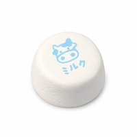 Jouet anti-stress rond en forme de vache bleue, motif pudding au lait blanc, à presser pour soulager le stress