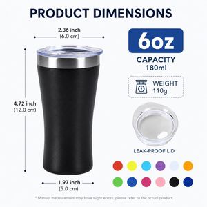 Vaso Tequilero Personalizado de 6 oz (180 ml), Doble Pared, de Acero Inoxidable, Mini Vaso para Cócteles, Tequila, Whisky, Vasos de Chupito - Product Image 3