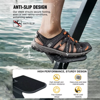 AMBITION Marchepieds de remorque de bateau à usage intensif avec poignée de sécurité Surface antidérapante Remorques Marchepieds à languette compatibles 4 marches