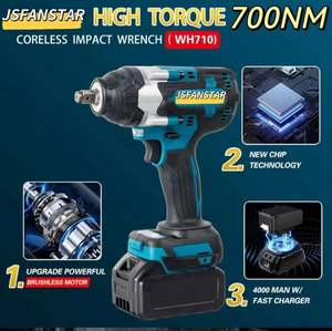 Neuer Bürstenloser Akku-Kfz-Schlagschrauber mit 700 Nm Drehmoment, Set mit 2 Lithium-Akkus zum Günstigsten Preis - Product Image 5