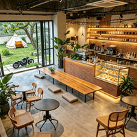 Comptoir de bar de café de luxe sur mesure, design d'intérieur avancé