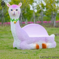 Vente Flash : Sculpture d'Alpaga Mignonne en Fibre de Verre, Statue Animale pour Décoration Extérieure de Zoo, Aire de Jeux, Parc