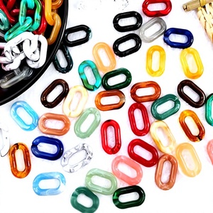 Chaîne à maillons ovales en résine colorée, faite à la main, unique et adorable, idéale pour la création de bijoux DIY et la décoration intérieure - Product Image 1