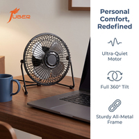 Mini ventilateur de table silencieux, construction entièrement métallique, petit ventilateur de bureau pour dortoir d'étudiant, chambre à coucher
