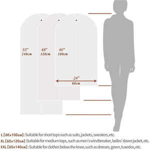 Bolsas <span class=keywords><strong>de</strong></span> ropa transparentes a prueba <span class=keywords><strong>de</strong></span> polvo para vestido <span class=keywords><strong>de</strong></span> novia para colgar ropa Bolsas <span class=keywords><strong>de</strong></span> ropa transparentes con cremallera - Product Image 5