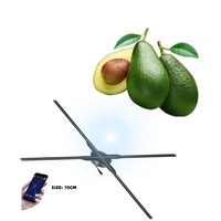 Machine de publicité populaire mur d'animation HD ventilateur d'hologramme 3D 70cm épissage 4 lames ventilateur holographique projecteur d'hologramme 3d