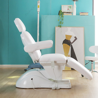 Lit de beauté électrique réglable portable moderne en cuir PU Table de massage de spa avec 3 moteurs Hôtel Thérapie Soins de la peau