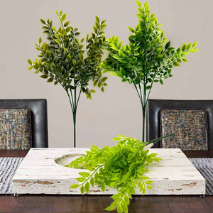 ใบยูคาลิปตัสสีเขียวจำลองพืชเทียมเอเวอร์กรีนเพกพอดช่อดอกไม้สำหรับบ้านโรงแรมการจัดดอกไม้ที่มีคุณภาพสูง - Product Image 1