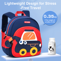 Sac à dos d'école pour enfants, motif excavatrice mignonne, respirant, imperméable, ultra-léger, antibactérien, pour la maternelle