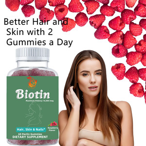 Gomitas de Biotina con Sabor a Frambuesa, Venta al por Mayor de Fábrica, con Biotina para un Cabello Largo, Fuerte y Grueso, Suplementos Herbales Naturales en Gomitas - Product Image 3