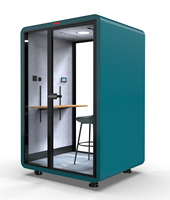 Cabine de travail acoustique moderne OMNI, structure en alliage d'aluminium, insonorisée, certification BIFMA, éclairage LED pour bureau