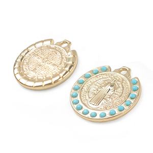 Medalla de Nuestra Señora de Guadalupe, Aleación de Oro, <span class=keywords><strong>Virgen</strong></span> Marí<span class=keywords><strong>a</strong></span> Católica, Colgante Devocional para <span class=keywords><strong>Rosario</strong></span> - Product Image 2