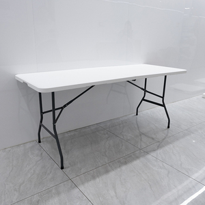 Mesa Plegable Portátil Moderna de Plástico <span class=keywords><strong>Rectangular</strong></span> Blanca de 5 Pies para Banquete, Comedor y Camping al Aire Libre - Product Image 2