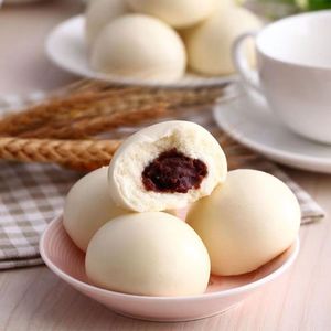 Zhaozhen Doushabao – Petits pains surgelés aux haricots rouges et garniture de pâte de haricots, snacks chinois, pain vapeur, sandwich, boîte de 900g, cuisson vapeur en 10 minutes - Product Image 1