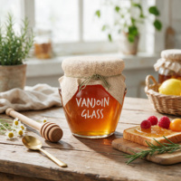Pot en verre Orcio de 106 ml, 212 ml, 314 ml, 370 ml avec couvercle en métal pour le stockage du miel, de la confiture, de la gelée et des aliments