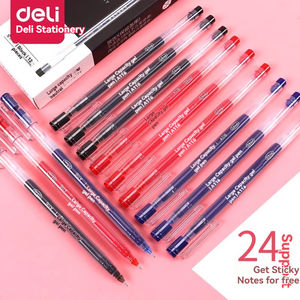Pulpen Gel Juneng Berkualitas Tinggi Deli A116 Biru 2 Buah Pulpen Tanda Tangan Pulpen Pelajar 0.5mm Tabung Jarum Penuh Cepat Kering - Product Image 6