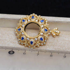 Pendentif en argent S925 de luxe Mabei avec chaîne JG5320, plateau vide 12,8, plateau pour accessoires - Pendentifs et breloques de mode DIY - Product Image 4