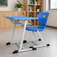 Tables et chaises d'école à structure métallique, mobilier scolaire en Arabie Saoudite, ensemble de bureau individuel, tables et chaises en plastique pour étudiants