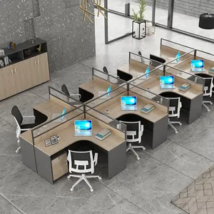현대 사무실 칸막이 파티션 워크 스테이션 모듈식 6 8 10 인승 사무실 책상 워크 스테이션 사무실 방
