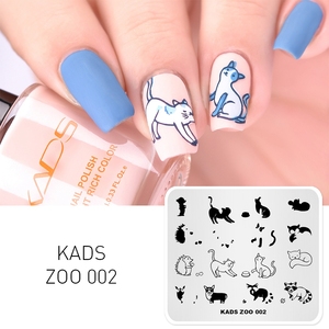 Plaque de tamponnage pour ongles en acier inoxydable rectangulaire à motif animalier (zoo), 11 modèles, pour transfert de motifs sur ongles en gel - Product Image 3