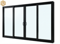 Porte coulissante en verre à cadre fin en alliage d'aluminium, grande vue, 4 panneaux, robuste, étanche, insonorisée, pour balcon, garage, villa