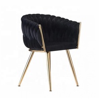 Vente en gros de chaises de salle à manger en velours de luxe chaise de maquillage pour bureau à domicile avec cadre en métal pour événements de mariage et mobilier de maison
