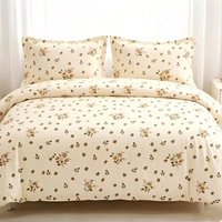 Parure de lit florale en polyester bleu clair et blanc, motif petites fleurs, housse de couette et taies d'oreiller en microfibre douce, textile de maison pour la vente en gros
