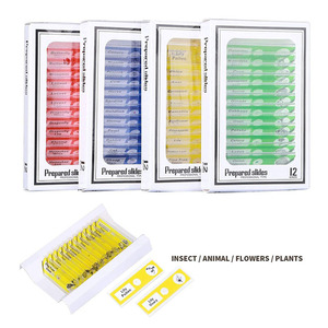 Zhizao - Boîte de 12 microscopes en plastique pour enfants, 4 couleurs, avec lamelles préparées - Product Image 1