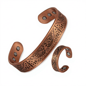 Brazalete Magnético <span class=keywords><strong>de</strong></span> Cobre Puro 99.99% para Mujer, Brazalete Energético Árbol <span class=keywords><strong>de</strong></span> <span class=keywords><strong>la</strong></span> <span class=keywords><strong>Vida</strong></span> con 6/9/18/27 Imanes, Acabado Antiguo, Ajustable - Product Image 2