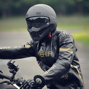 Casque de moto intégral rétro vintage Samurai Black Scorpion Warrior pour hommes, homologué DOT/3C - Product Image 3