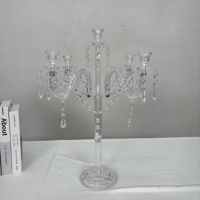 Décoration de fête, candélabre transparent à 4 têtes, centre de table pour mariage, décorations de table, support de bougie