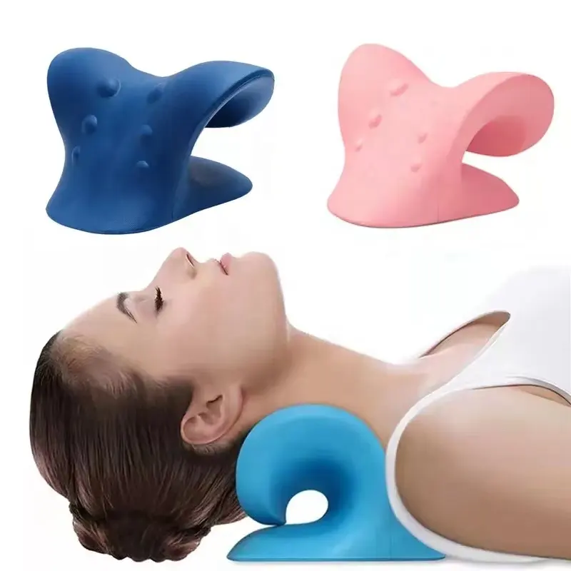 Hot sales design neck traction pillow lumbar traction cushion shoulder relax device neck support pain relief pillow for neck