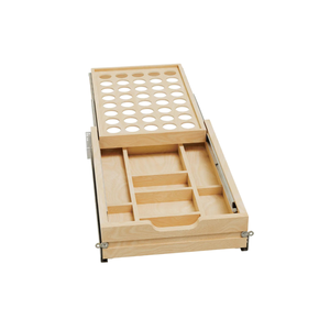 Plateau organisateur de tiroir en bois pour armoire de cuisine - Meuble en bois brut au design contemporain et installation facile - Product Image 5