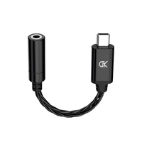 Adaptateur DAC AMP en métal GK X1 HIFI, câble audio de type C vers 3,5 mm avec amplification PCM 192 kHz, câble adaptateur PCM 192 kHz