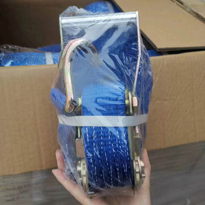 Chất lượng cao <span class=keywords><strong>2</strong></span> <span class=keywords><strong>inch</strong></span> polyester hàng hóa lashing <span class=keywords><strong>Webbing</strong></span> vành đai Ratchet Tie xuống dây đeo với đôi J móc - Product Image 1