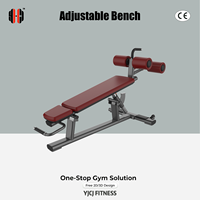 Banc de musculation réglable avec dossier multi-positions, rouleaux pour les jambes, coussin pleine longueur, équipement de gym commercial robuste YJCJ FITNESS