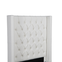 Meubles de maison Willsoon Modern UK Design en PU, lit de rangement blanc avec bouton, lit king size