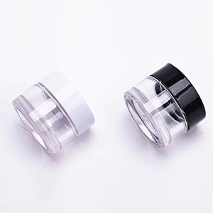 Cilindro de armazenamento vazio, boca larga, jarra de plástico transparente, cosmético com parafuso preto, venda imperdível - Product Image 1