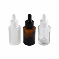 Nouvelle bouteille en verre de 30 ml avec bouchon à vis et compte-gouttes pour sérum de soin de la peau, crème pour le visage, crème pour les yeux et collyre, en carton